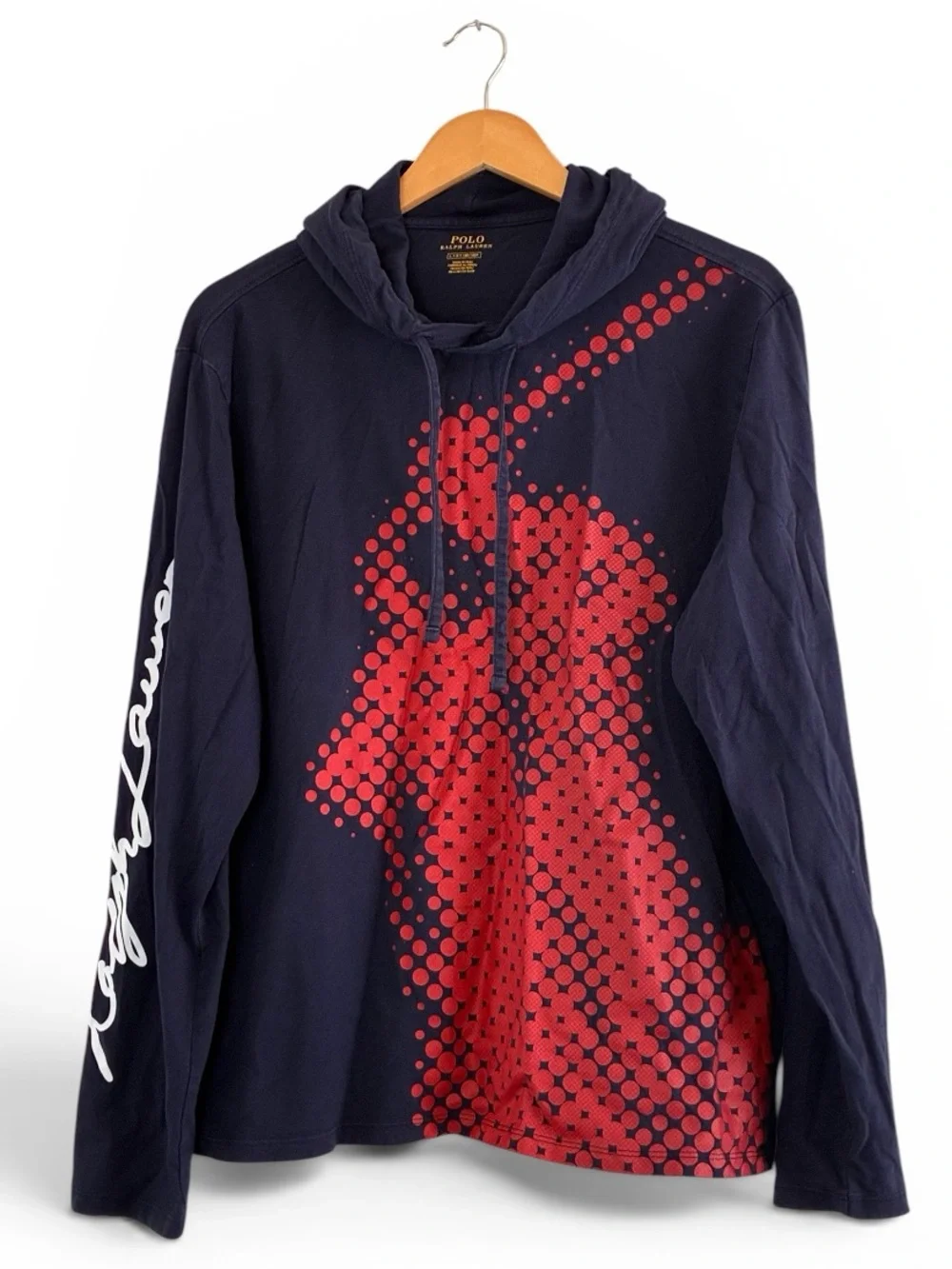 Polo Ralph Lauren | Navy blue hoodie pullover long sleeve graphic tee shirt